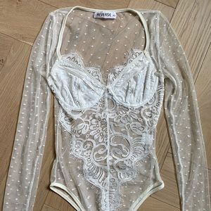 White Fox Boutique Lace Bodysuit